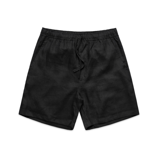 Linen Lounge Shorts - Black